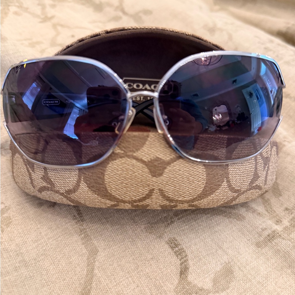 Coach Black and Silver Sunglasses